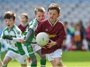 13 April 2019; Cian Lawlor from St Vincents GAA Club Co Longford in action against Luke Farrell from O'Raghallaighs Gaelic GAA Club Co Louth at the Littlewoods Ireland Go Games Provincial Days in Croke Park. This year over 6,000 boys and girls aged between six and twelve represented their clubs in a series of mini blitzes and just like their heroes got to play in Croke Park. Photo by Matt Browne/Sportsfile