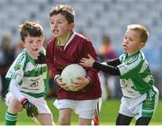 13 April 2019; Cian Lawlor from St Vincents GAA Club Co Longford in action against O'Raghallaighs Gaelic GAA Club Co Louth at the Littlewoods Ireland Go Games Provincial Days in Croke Park. This year over 6,000 boys and girls aged between six and twelve represented their clubs in a series of mini blitzes and just like their heroes got to play in Croke Park. Photo by Matt Browne/Sportsfile