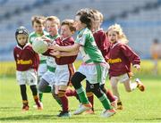 13 April 2019; Ellie Joyce from O'Raghallaighs Gaelic GAA Club Co Louth in action against Ben Hilton from St Vincents GAA Club Co Longford at the Littlewoods Ireland Go Games Provincial Days in Croke Park. This year over 6,000 boys and girls aged between six and twelve represented their clubs in a series of mini blitzes and just like their heroes got to play in Croke Park. Photo by Matt Browne/Sportsfile