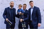 13 April 2019; Leinster players Josh Van Der Flier, Scott Fardy and James Ryan in Autograph Alley ahead of the Guinness PRO14 Round 20 match between Leinster and Glasgow Warriors at the RDS Arena in Dublin. Photo by Ben McShane/Sportsfile