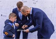 13 April 2019; Leinster players Josh Van Der Flier and Scott Fardy in Autograph Alley ahead of the Guinness PRO14 Round 20 match between Leinster and Glasgow Warriors at the RDS Arena in Dublin. Photo by Ben McShane/Sportsfile