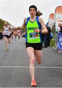 14 April 2019; Catherina Mullen of Metro St. Brigids A.C., Co. Dublin, crosses the line to win the Women's race during the Great Ireland Run 2019 in conjunction with AAI National 10k Championships at Phoenix Park in Dublin. Photo by Sam Barnes/Sportsfile