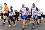 14 April 2019; Barry Griffin of Cherry Orchard A.C., Co. Dublin, second from right, and John Patton, right,  during the Great Ireland Run 2019 in conjunction with AAI National 10k Championships at Phoenix Park in Dublin. Photo by Sam Barnes/Sportsfile