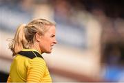 13 April 2019; Assistant Referee Joy Neville during the Guinness PRO14 Round 20 match between Leinster and Glasgow Warriors at the RDS Arena in Dublin. Photo by Ben McShane/Sportsfile