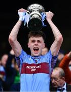 6 April 2019; Joe McDade of St Michaels College lifts the Hogan Cup  lifts the Masita GAA Post Primary Schools Hogan Cup Senior A Football match between Naas CBS and St Michaels College Enniskillen at Croke Park in Dublin. Photo by Ray McManus/Sportsfile