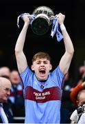 6 April 2019; Josh Largo-Ellis of St Michaels College lifts the Hogan Cup  lifts the Masita GAA Post Primary Schools Hogan Cup Senior A Football match between Naas CBS and St Michaels College Enniskillen at Croke Park in Dublin. Photo by Ray McManus/Sportsfile