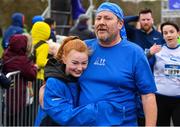 14 April 2019; Charles O'Duffy of Dublin Bay Running Club, Co. Dublin, is congratulated by a supporter following the Great Ireland Run 2019 in conjunction with AAI National 10k Championships at Phoenix Park in Dublin. Photo by Sam Barnes/Sportsfile