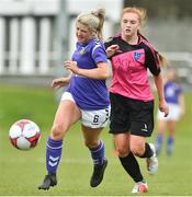 14 April 2019; Alannah Anglim of Wexford WSSL in action against Rachael Manley of Metropolitan GL during the FAI Women’s U19 Interleague Cup Final match between Metropolitan GL and Wexford WSSL at Bridgewater Park, Co. Wicklow. Photo by Matt Browne/Sportsfile
