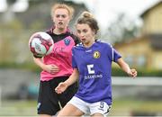 14 April 2019; Niamh Browne of Wexford WSSL in action against Rachael Manley of Metropolitan GL during the FAI Women’s U19 Interleague Cup Final match between Metropolitan GL and Wexford WSSL at Bridgewater Park, Co. Wicklow. Photo by Matt Browne/Sportsfile