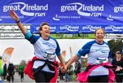 14 April 2019; Paula Dwyer, left, and Ann Hogan competing in the Great Ireland Run 2019 in conjunction with AAI National 10k Championships at Phoenix Park in Dublin. Photo by Sam Barnes/Sportsfile