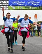 14 April 2019; Paula Dwyer, left, and Ann Hogan competing in the Great Ireland Run 2019 in conjunction with AAI National 10k Championships at Phoenix Park in Dublin. Photo by Sam Barnes/Sportsfile