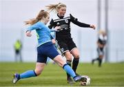 13 April 2019; Bobbi Downer of DLR Waves in action against Eabha O'Mahony of Cork City during the Só Hotels Women's National League match between DLR Waves and Cork City FC at Jackson Park in Kilternan, Dublin. Photo by Ben McShane/Sportsfile