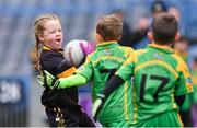 14 April 2019; Emma Condra of Nobber, Co Meath, during the Littlewoods Ireland Go Games Provincial Days in Croke Park. This year over 6,000 boys and girls aged between six and twelve represented their clubs in a series of mini blitzes and just like their heroes got to play in Croke Park. Photo by Piaras Ó Mídheach/Sportsfile