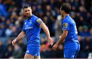 13 April 2019; Rob Kearney, left, and Jamison Gibson-Park of Leinster during the Guinness PRO14 Round 20 match between Leinster and Glasgow Warriors at the RDS Arena in Dublin. Photo by Ramsey Cardy/Sportsfile