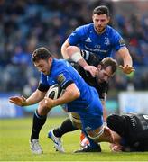 13 April 2019; Josh Murphy of Leinster is tackled by Matt Fagerson and Zander Fagerson of Glasgow Warriors during the Guinness PRO14 Round 20 match between Leinster and Glasgow Warriors at the RDS Arena in Dublin. Photo by Ramsey Cardy/Sportsfile