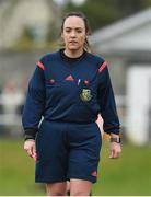 14 April 2019; Referee Sarah Dyas during the FAI Women’s U19 Interleague Cup Final match between Metropolitan GL and Wexford WSSL at Bridgewater Park, Co. Wicklow. Photo by Matt Browne/Sportsfile