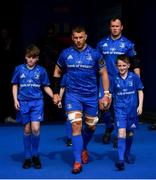 13 April 2019; Matchday mascots Finn Kelly and Ben Ward with Leinster captain Seán O'Brien ahead of the Guinness PRO14 Round 20 match between Leinster and Glasgow Warriors at the RDS Arena in Dublin. Photo by Ramsey Cardy/Sportsfile