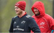 15 April 2019; Tyler Bleyendaal, left, and captain Peter O'Mahony during Munster Rugby Squad Training at University of Limerick in Limerick. Photo by Brendan Moran/Sportsfile