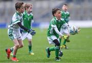 14 April 2019; Oisín McKevitt of Geraldines, Co Louth, in action against St Ultan's Cortown Gaels, Co Meath, during the Littlewoods Ireland Go Games Provincial Days in Croke Park. This year over 6,000 boys and girls aged between six and twelve represented their clubs in a series of mini blitzes and just like their heroes got to play in Croke Park. Photo by Piaras Ó Mídheach/Sportsfile