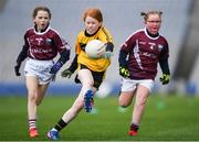 15 April 2019; Action during the match between Loch Mhic Ruairi Naomh Theresa, Co. Tyrone, and  Ardfinnan, Co. Tipperary, during the LGFA U10 Go Games Activity Day at Croke Park in Dublin. Photo by Harry Murphy/Sportsfile