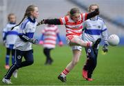 15 April 2019; Action during the match between  Cappagh, Co. Kildare, and Dromintee St Patricks team, Co. Armagh, during the LGFA U10 Go Games Activity Day at Croke Park in Dublin. Photo by Harry Murphy/Sportsfile