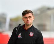 15 April 2019; Eoghan Stokes of Derry City arrives prior to during the SSE Airtricity League Premier Division match between St Patrick's Athletic and Derry City at Richmond Park in Dublin. Photo by Seb Daly/Sportsfile