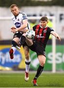 15 April 2019; Seán Hoare of Dundalk in action against Ryan Swan of Bohemians during the SSE Airtricity League Premier Division match between Dundalk and Bohemians at Oriel Park in Dundalk, Louth. Photo by Stephen McCarthy/Sportsfile