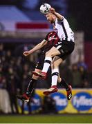 15 April 2019; Seán Hoare of Dundalk in action against Ryan Swan of Bohemians during the SSE Airtricity League Premier Division match between Dundalk and Bohemians at Oriel Park in Dundalk, Louth. Photo by Stephen McCarthy/Sportsfile