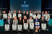 15 April 2019; Award winners with Rob Hartnett, Chair of the Irish Sport Industry Award Judging Panel and Mary O’Connor, CEO of the Federation of Irish Sport, backrow centre, during the Irish Sport Industry Awards presented by the Federation of Irish Sport at Crowne Plaza Blanchardstown. Photo by Sam Barnes/Sportsfile
