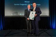 15 April 2019; Garrett Fitzgerald, CEO Munster Rugby, right, is presented with the Outstanding Contribution Award by Roddy Guiney, Chairperson of the Federation of Irish Sport, during the Irish Sport Industry Awards presented by the Federation of Irish Sport at Crowne Plaza Blanchardstown. Photo by Sam Barnes/Sportsfile