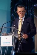 15 April 2019; Garrett Fitzgerald, CEO of Munster Rugby, speaking during the Irish Sport Industry Awards presented by the Federation of Irish Sport at Crowne Plaza Blanchardstown. Photo by Sam Barnes/Sportsfile