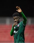 15 April 2019; Junior Ogedi-Uzokwe of Derry City following the SSE Airtricity League Premier Division match between St Patrick's Athletic and Derry City at Richmond Park in Dublin. Photo by Seb Daly/Sportsfile