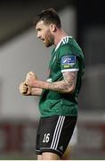 15 April 2019; Patrick McClean of Derry City celebrates at the final whistle following his side's victory during the SSE Airtricity League Premier Division match between St Patrick's Athletic and Derry City at Richmond Park in Dublin. Photo by Seb Daly/Sportsfile