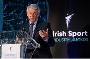 15 April 2019; Roddy Guiney, Chairperson of the Federation of Irish Sport, speaking during the Irish Sport Industry Awards presented by the Federation of Irish Sport at Crowne Plaza Blanchardstown. Photo by Sam Barnes/Sportsfile