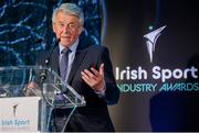 15 April 2019; Roddy Guiney, Chairperson of the Federation of Irish Sport, speaking during the Irish Sport Industry Awards presented by the Federation of Irish Sport at Crowne Plaza Blanchardstown. Photo by Sam Barnes/Sportsfile