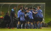 15 April 2019; Gary O'Neill of UCD celebrates with teammates after scoring a late penalty during the SSE Airtricity League Premier Division match between UCD and Cork City at Belfield Bowl in Dublin. Photo by Eóin Noonan/Sportsfile