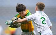 16 April 2019; Caolan Moore of Burrishoole, Mayo in action against Killian Hughes of Menlough, Galway at the Littlewoods Ireland Go Games Provincial Days in Croke Park. This year over 6,000 boys and girls aged between six and twelve represented their clubs in a series of mini blitzes and – just like their heroes – got to play in Croke Park, Dublin.  Photo by Eóin Noonan/Sportsfile