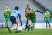 16 April 2019; Ben O'Connor of Shannon Gaels, Roscommon in action against Tom Mulholland ofSalthill/knocknacarra, Galway is pictured at the Littlewoods Ireland Go Games Provincial Days in Croke Park. This year over 6,000 boys and girls aged between six and twelve represented their clubs in a series of mini blitzes and – just like their heroes – got to play in Croke Park, Dublin.  Photo by Eóin Noonan/Sportsfile