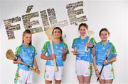 16 April 2019; John West Ambassador and Kilkenny Camogie player Anna Farrell, second from left, with from left, Aoibheann Stokes, Millie Hughes and Mia Rooney, from Lucan, Co. Dublin,  at the launch of the 2019 John West Féile at Croke Park in Dublin. John West has been a sponsor of the Féile since 2016 and today announced it will continue its support for a further four seasons until 2022. John West is passionate about encouraging children to participate in Gaelic Games and puts an emphasis on the importance natural protein plays in fuelling young athletes #YourNaturalProteinPitstop. Photo by Sam Barnes/Sportsfile