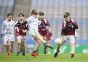 16 April 2019; Jake O'Donnell Sharkey of Boyle, Roscommon in action against Levon Henry of Burrishoole, Mayo at the Littlewoods Ireland Go Games Provincial Days in Croke Park. This year over 6,000 boys and girls aged between six and twelve represented their clubs in a series of mini blitzes and – just like their heroes – got to play in Croke Park, Dublin.  Photo by Eóin Noonan/Sportsfile