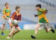 16 April 2019; Action from the game between Annaduff, Leitrim and Menlough, Galway at the Littlewoods Ireland Go Games Provincial Days in Croke Park. This year over 6,000 boys and girls aged between six and twelve represented their clubs in a series of mini blitzes and – just like their heroes – got to play in Croke Park, Dublin.  Photo by Eóin Noonan/Sportsfile