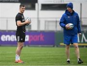16 April 2019; Jonathan Sexton, left, and head coach Leo Cullen during Leinster squad training at Energia Park in Donnybrook, Co Dublin. Photo by David Fitzgerald/Sportsfile