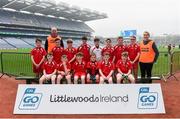 16 April 2019; Dromahair St Patricks, Leitrim, at the Littlewoods Ireland Go Games Provincial Days in Croke Park. This year over 6,000 boys and girls aged between six and twelve represented their clubs in a series of mini blitzes and – just like their heroes – got to play in Croke Park, Dublin.  Photo by Eóin Noonan/Sportsfile