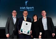 15 April 2019; Garrett Fitzgerald, Munster Rugby CEO, second from left, with, from left, Enda Lynch, Claire Cooke and Phillip Quinn from Munster Rugby, after winning the Outstanding Contribution Award during the Irish Sport Industry Awards presented by the Federation of Irish Sport at Crowne Plaza Blanchardstown. Photo by Sam Barnes/Sportsfile