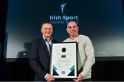 15 April 2019; Brian O'Neill, right, and Michael Looby of Waterford Sports Partnership and the FAI, after winning the 20x20 Award, sponsored by 20x20, during the Irish Sport Industry Awards presented by the Federation of Irish Sport at Crowne Plaza Blanchardstown. Photo by Sam Barnes/Sportsfile