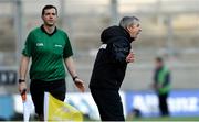 31 March 2019; Kerry manager Peter Keane alongside linesman Seán Hurson during the Allianz Football League Division 1 Final match between Kerry and Mayo at Croke Park in Dublin. Photo by Piaras Ó Mídheach/Sportsfile