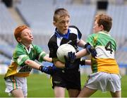 17 April 2019; Conor McDonagh of Tubbercurry/Cloonacool GAA, Co. Sligo, centre, in action against Bryan McGann, left, and Evan McNeill of Oran GAA, Co. Roscommon, during the Littlewoods Ireland Go Games Provincial Days in Croke Park. This year over 6,000 boys and girls aged between six and twelve represented their clubs in a series of mini blitzes and – just like their heroes – got to play in Croke Park, Dublin. Photo by Seb Daly/Sportsfile