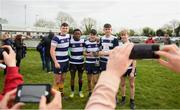 17 April 2019; North Midlands players with the cup following the U16 Bank of Ireland Leinster Rugby Shane Horgan Cup - Final Round match between North Midlands and Midlands at Cill Dara RFC in Dunmurray West, Kildare. Photo by Eóin Noonan/Sportsfile