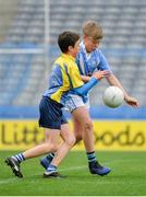 17 April 2019; Kian Gilmore of Cortoon Shamrock GAA, Co. Galway, in action against Colin Murray of St Ciaran's GAA, Co. Roscommon, during the Littlewoods Ireland Go Games Provincial Days in Croke Park. This year over 6,000 boys and girls aged between six and twelve represented their clubs in a series of mini blitzes and – just like their heroes – got to play in Croke Park, Dublin. Photo by Seb Daly/Sportsfile