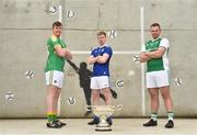 17 April 2019; Caolon Kelly from Cavan, centre, with David McGovern, left, of Leitrim and Shea Curran, right, of Fermanagh in attendance during the Lory Meagher Competition Promotion in Tullaroan GAA Club, Tullaroan in Kilkenny. Photo by Matt Browne/Sportsfile